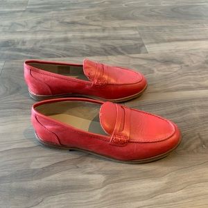 J.Crew Red Penny Loafers